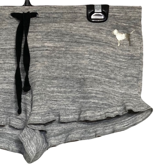 ❌SOLD❌SM•PINK•VS•GREY SHORTS W SCALLOPED BOTTOM EDGES & DRAWSTRING• - Picture 3 of 3